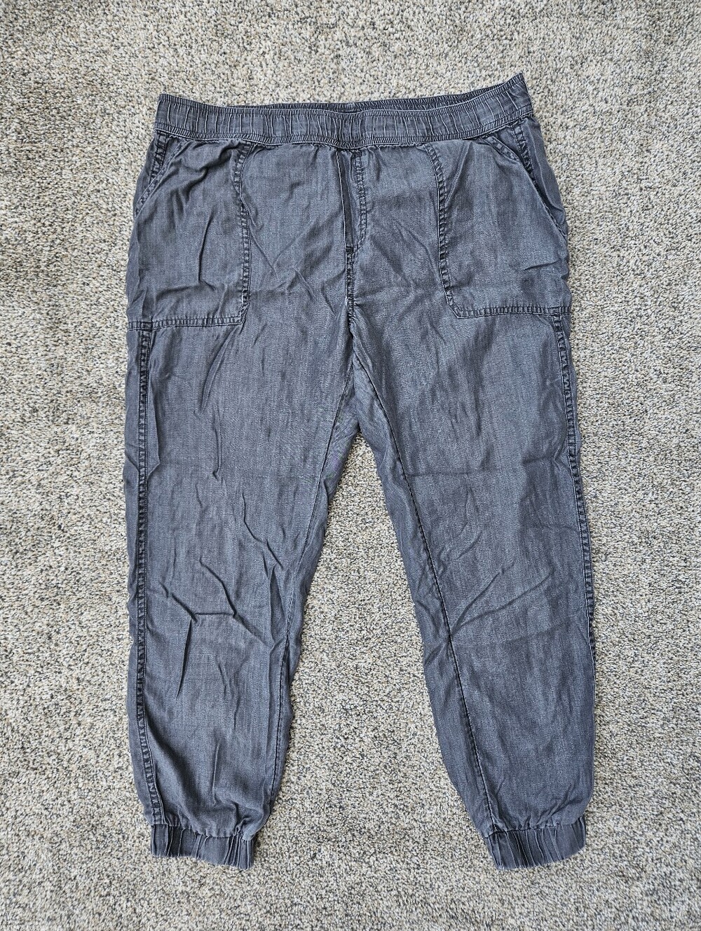 Prana Aberdeen Jogger Pants 100% Tencel Gray Black Casual Women's Size Large